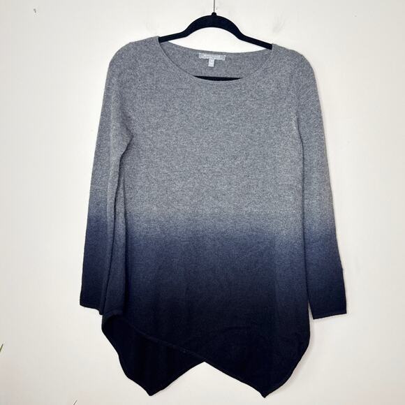 Nieman Marcus Asymmetric Dip-Dye Lightweight 100% Cashmere‎ Sweater Small Luxury - Picture 1 of 9